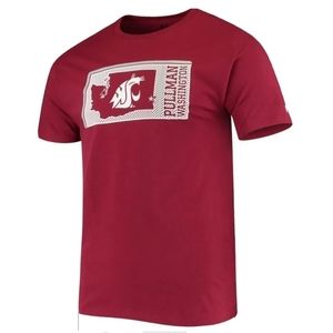 Crimson Washington State Cougars State Logo NCAA T-Shirt Men's Medium NWT